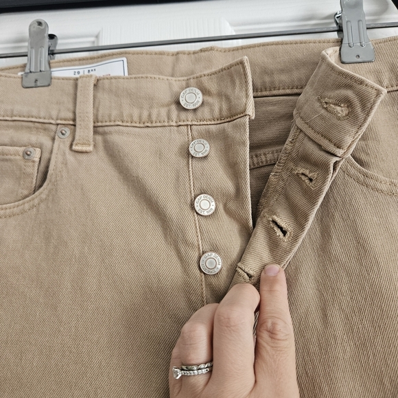 GAP Women's Straight Leg Jeans - Tan - Picture 3 of 7